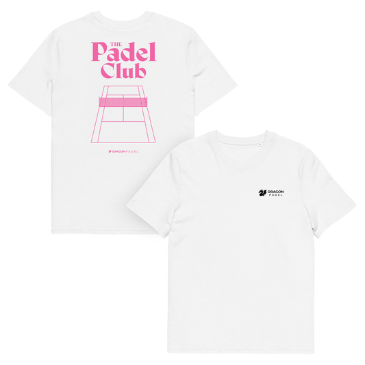 Dragon Padel Unisex T-Shirt - The (Pink) Padel Club (White)